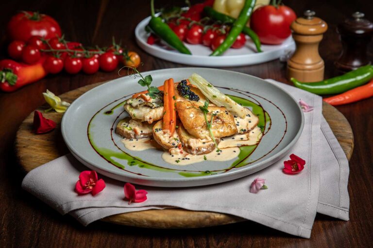 Sea Bass with Blue Lobster Sauce / Biban de mare cu sos de homar
