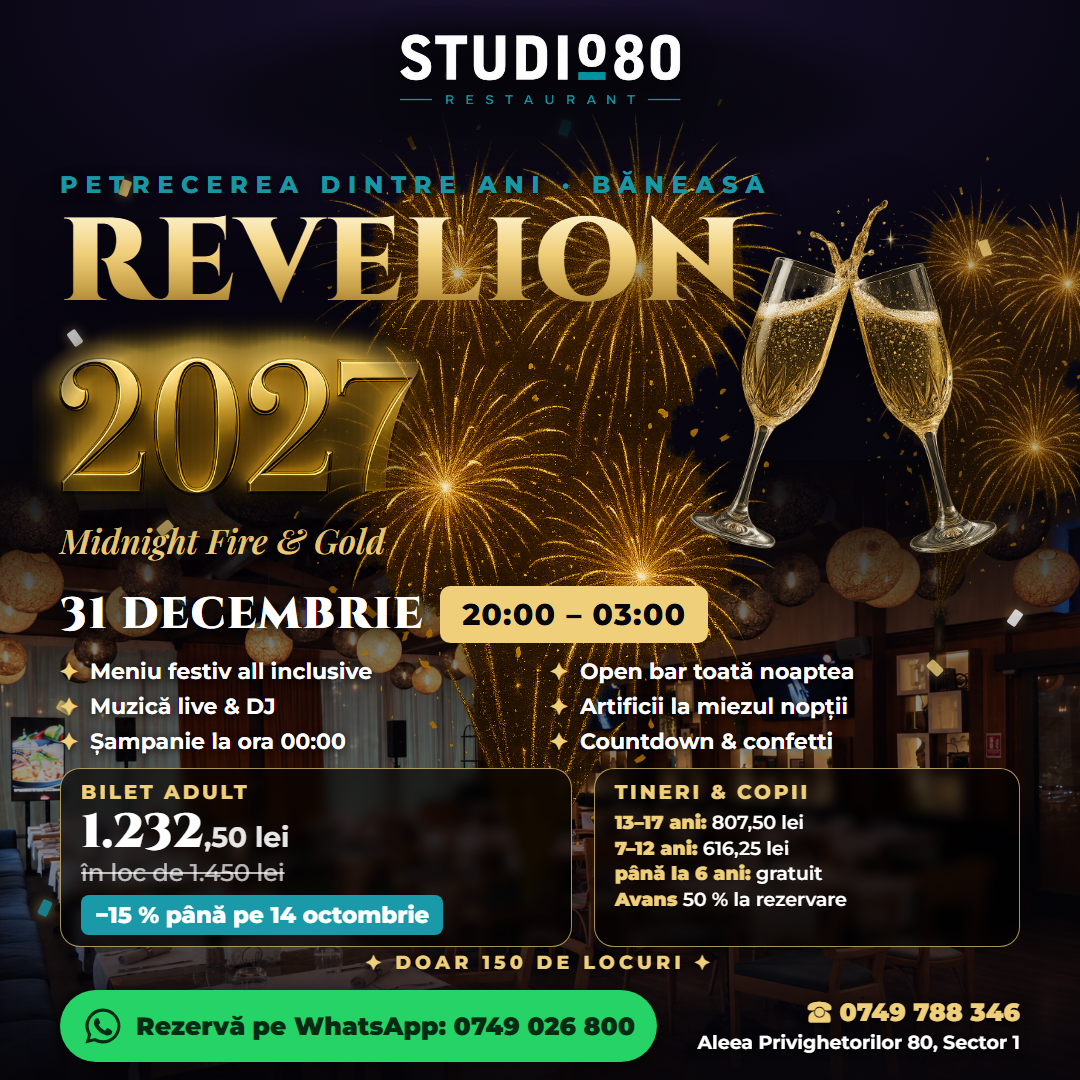 Flyer Revelion 2027 Studio 80 - format pătrat pentru telefon