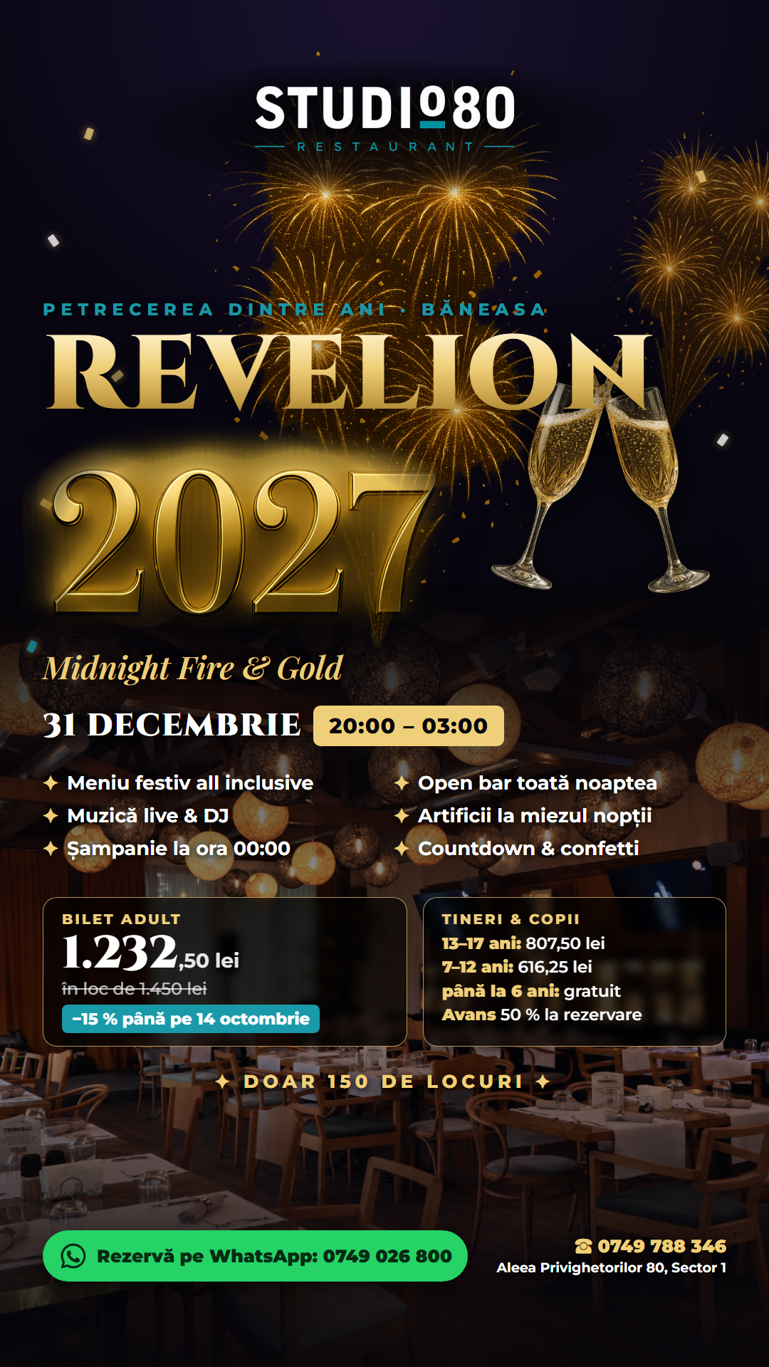 Flyer vertical Revelion 2027 Studio 80